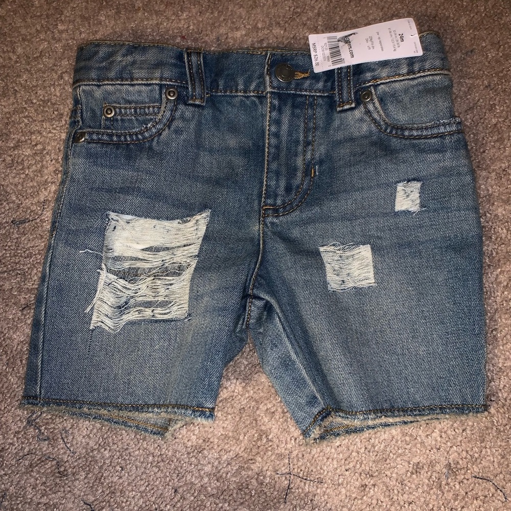 Brand new! Custom distressed 24 month Jean shorts